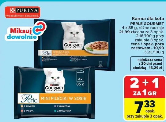 Karma dla kota Perle mini fileciki w sosie różne rodzaje promocja w Carrefour Market