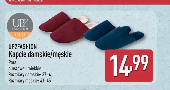 Kapcie męskie Up2fashion promocja w Aldi