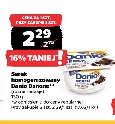Serek homogenizowany o smaku waniliowym Danio Danone promocja w Netto