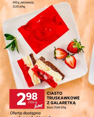 Ciasto truskawkowe z galaretką Bizon promocja w Stokrotka
