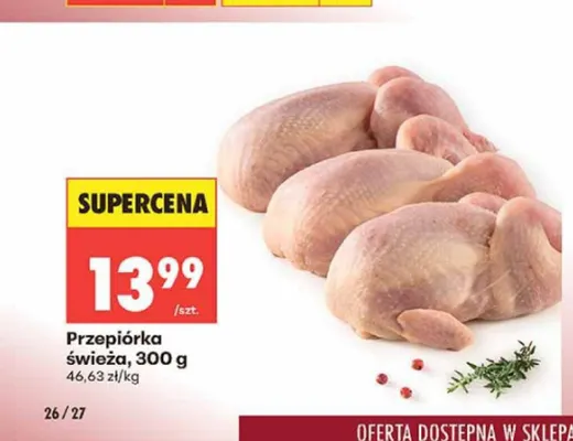 Przepiórka świeża promocja w Biedronka