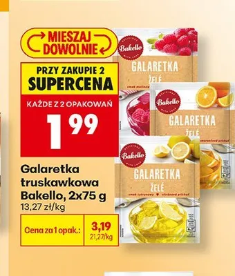 Galaretka o smaku pomarańczowym Bakello 2-pak promocja w Biedronka