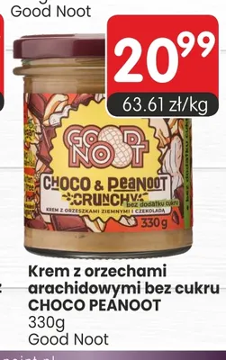 Krem z orzechami arachidowymi bez cukru Choco Peanoot Good Noot promocja w Market Point