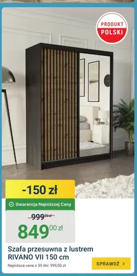 Szafa przesuwna z lustrem RIVANO VII 150cm promocja w ERLI