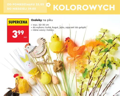 Ozdoby na piku, różne wzory i kolory promocja w Biedronka