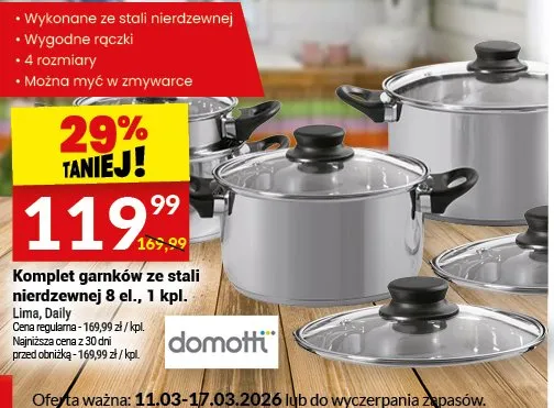 Komplet garnków ze stali nierdzewnej 8 el. promocja w Twój Market