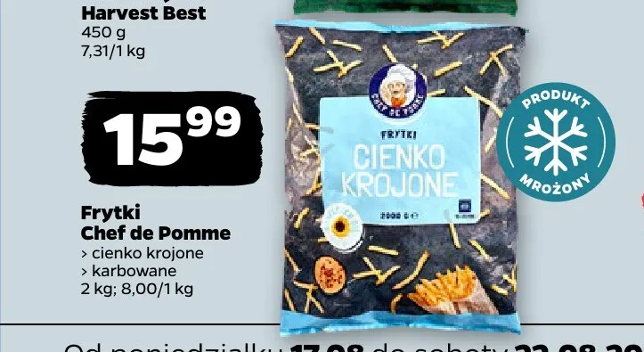 Frytki karbowane Chef de Pomme promocja w Netto