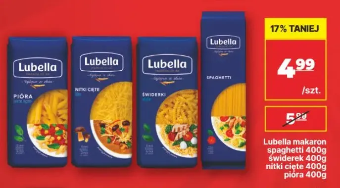 Makaron pióra Lubella promocja w API Market