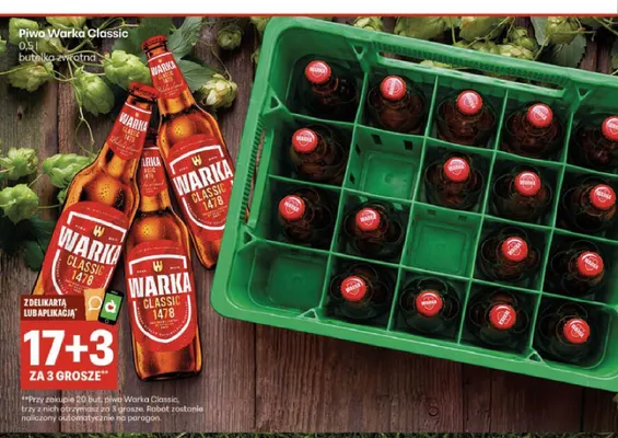 Piwo Warka Classic promocja w Delikatesy Centrum