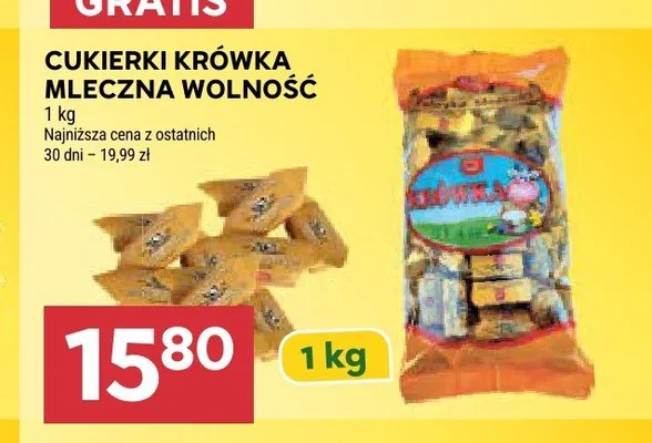 Cukierki krówka mleczna Wolność promocja w Stokrotka
