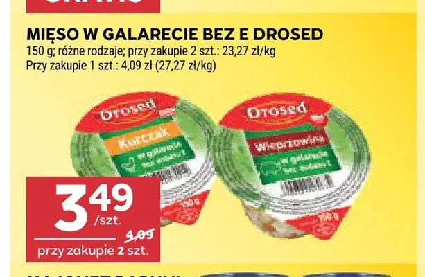 Mięso w galarecie Wieprzowina bez E Drosed promocja w Stokrotka