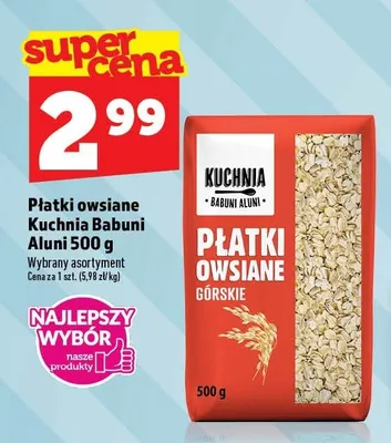Płatki owsiane Kuchnia Babuni Aluni promocja w TOPAZ