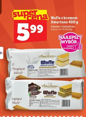 Wafle z kremem Amartone śmietankowe promocja w TOPAZ