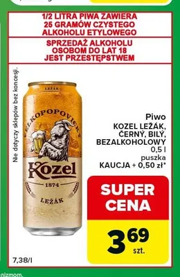 Piwo Kozel Černý promocja w Carrefour Express