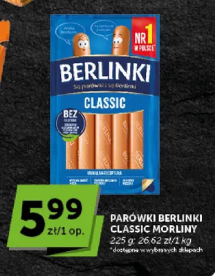 Parówki Berlinki Classic Morliny promocja w Groszek