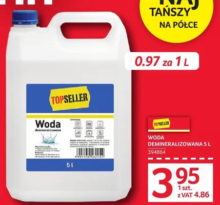 Woda demineralizowana 5L promocja w Selgros