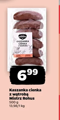 Kaszanka cienka z wątrobą Mistrz Rohus promocja w Netto