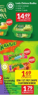 Lody Zielona Budka różne rodzaje promocja w Makro