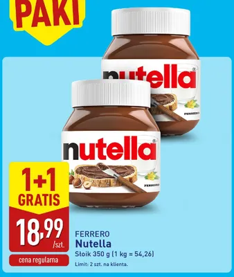 Krem do smarowania Nutella promocja w Aldi