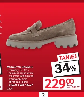 Mokasyne damskie promocja w Selgros