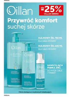 Nawilżająca pianka 3w1 do mycia ciała i twarzy Oillan Dermo promocja w Ziko Dermo