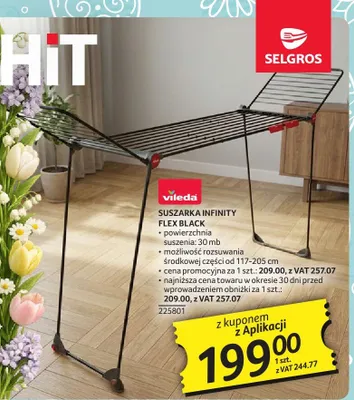 Suszarka Infinity Flex Black Vileda promocja w Selgros