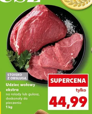 Udziec wołowy ekstra na roladę lub gulasz, doskonały do pieczenia promocja w Kaufland