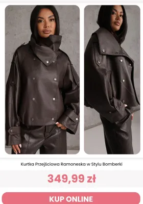 Kurtka przejściowa ramoneska w stylu bomberki Renee promocja w Renee