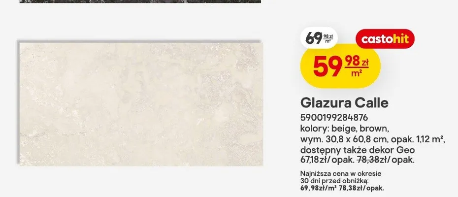 Glazura Calle brown promocja w Castorama