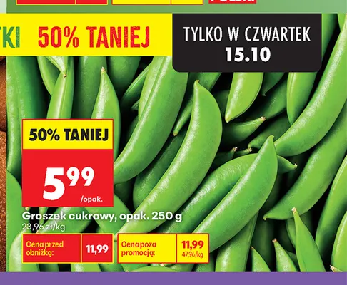 Groszek cukrowy promocja w Biedronka