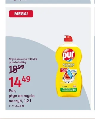 Płyn do mycia naczyń Pur Power Lemon promocja w Rossmann