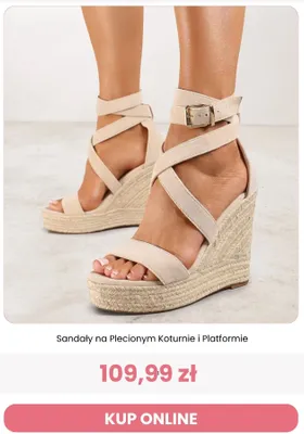 Sandały na plecionym koturnie i platformie Reneé promocja w Renee