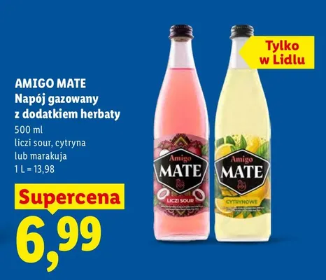 Napój gazowany z dodatkiem herbaty liczi sour, cytryna lub marakuja promocja w Lidl