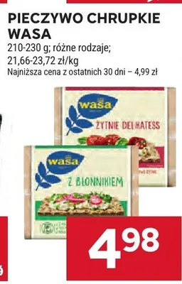 Pieczywo chrupkie Wasa promocja w Stokrotka