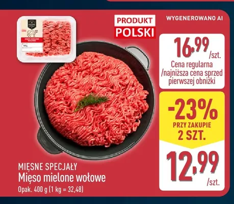 Mięso mielone wołowe Mięsne Specjały promocja w Aldi