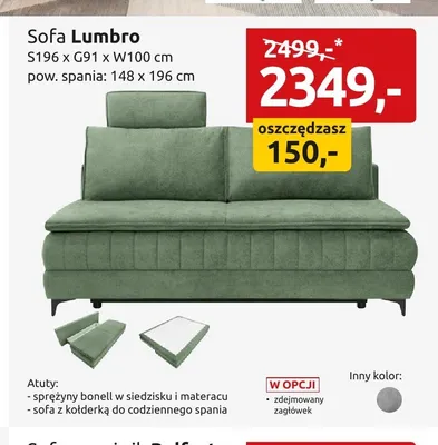 Sofa Lumbro promocja w Black Red White