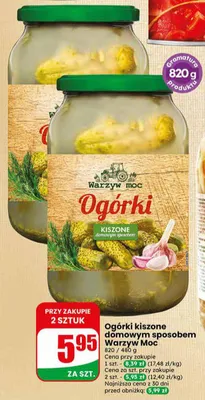 Ogórki kiszone domowym sposobem Warzyw Moc promocja w Dino