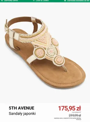 Sandały japonki 5th Avenue promocja w Deichmann