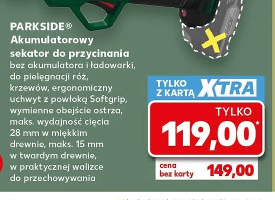 Akumulatorowy sekator do przycinania PARKSIDE promocja w Kaufland