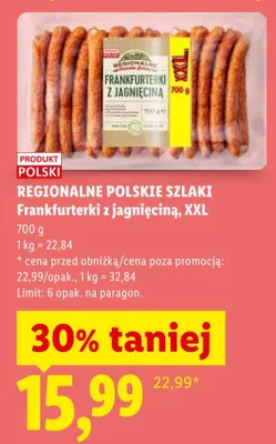 Frankfurterki z jagnięciną REGIONALNE SZLAKI promocja w Lidl