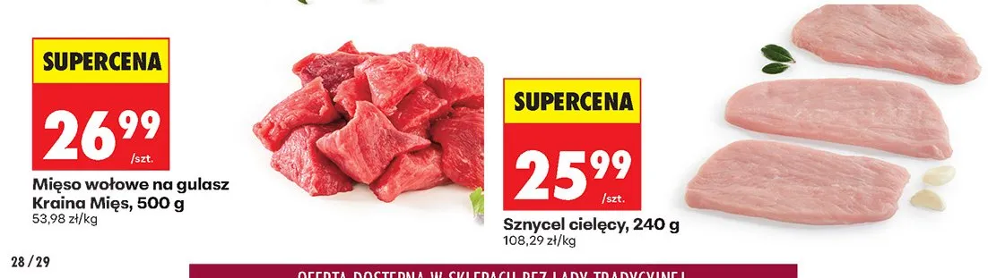 Sznyce cielęcy promocja w Biedronka