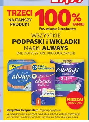 Podpaski Always Classic promocja w Kaufland