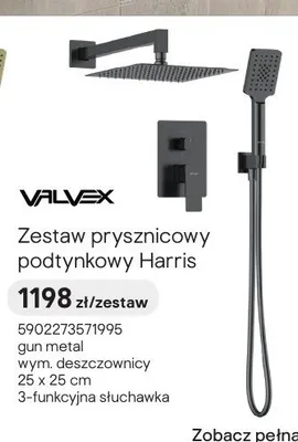 Zestaw prysznicowy podtynkowy Valvex Harris gun metal promocja w Castorama
