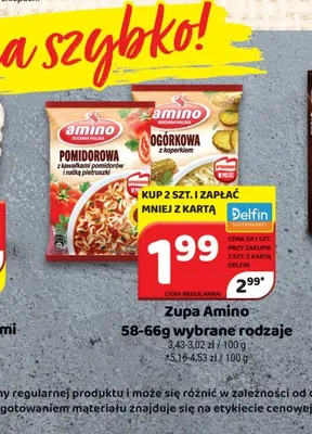 Zupa Amino Ogórkowa promocja w Delfin