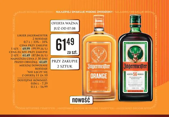Likier Jägermeister Orange promocja w Dino