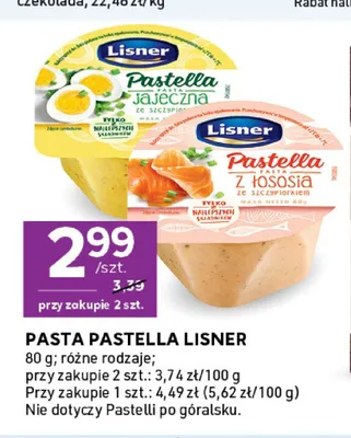 Pasta Pastella jajeczna ze szczypiorkiem Lisner promocja w Stokrotka