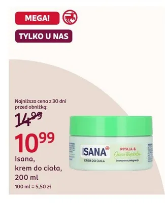 Krem do ciała Isana Pitaja i Cream Avocado promocja w Rossmann