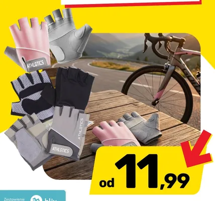 Rękawice rowerowe ATHLGTICS promocja w Bricomarche