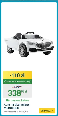 Auto na akumulator MERCEDES promocja w ERLI