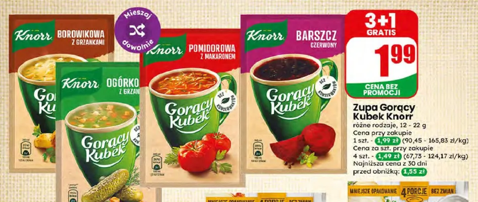 Zupa Gorący Kubek Knorr Borowikowa z grzankami promocja w Dino